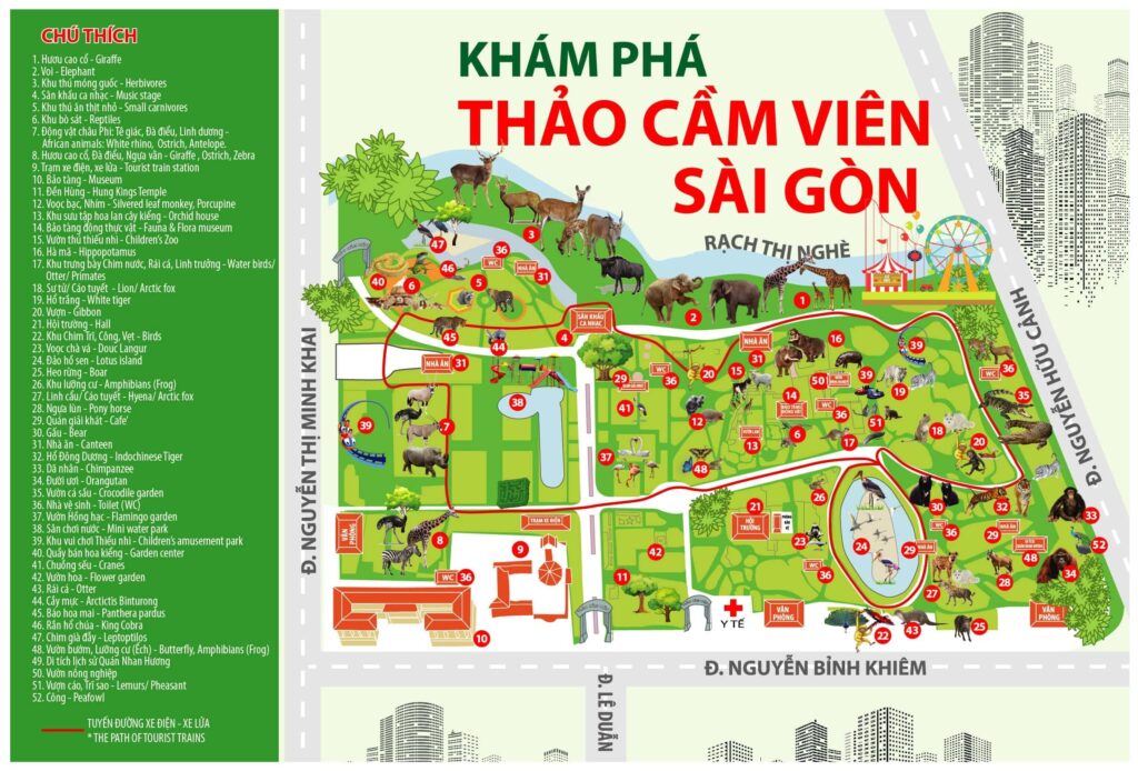 Bản đồ vui chơi tại Thảo Cầm Viên – Nguồn: SaiGon Zoo