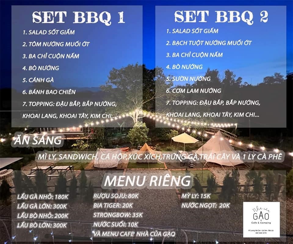 Giá tham khảo của các combo BBQ